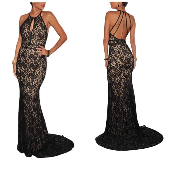 Made2envy Dresses & Skirts - Halter black lace gown